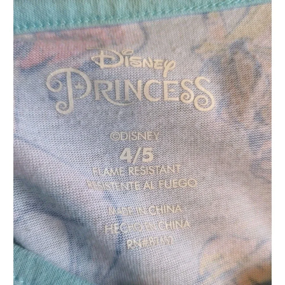 Disney Princess Girls Size 4/5T Blue Pullover Nightgown Sleepwear - Picture 4 of 5